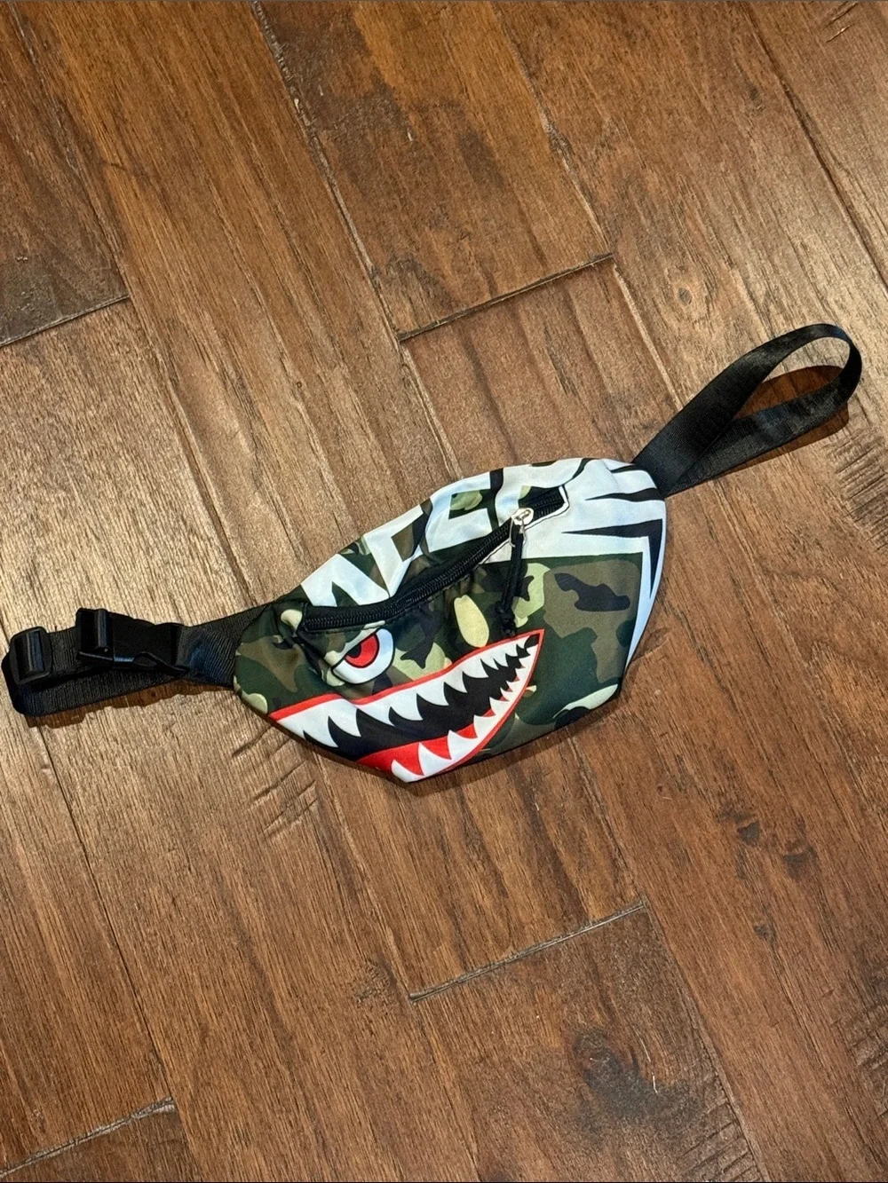Camo Shark Graphic Waist Bag (Fits size Small/Medium Female)